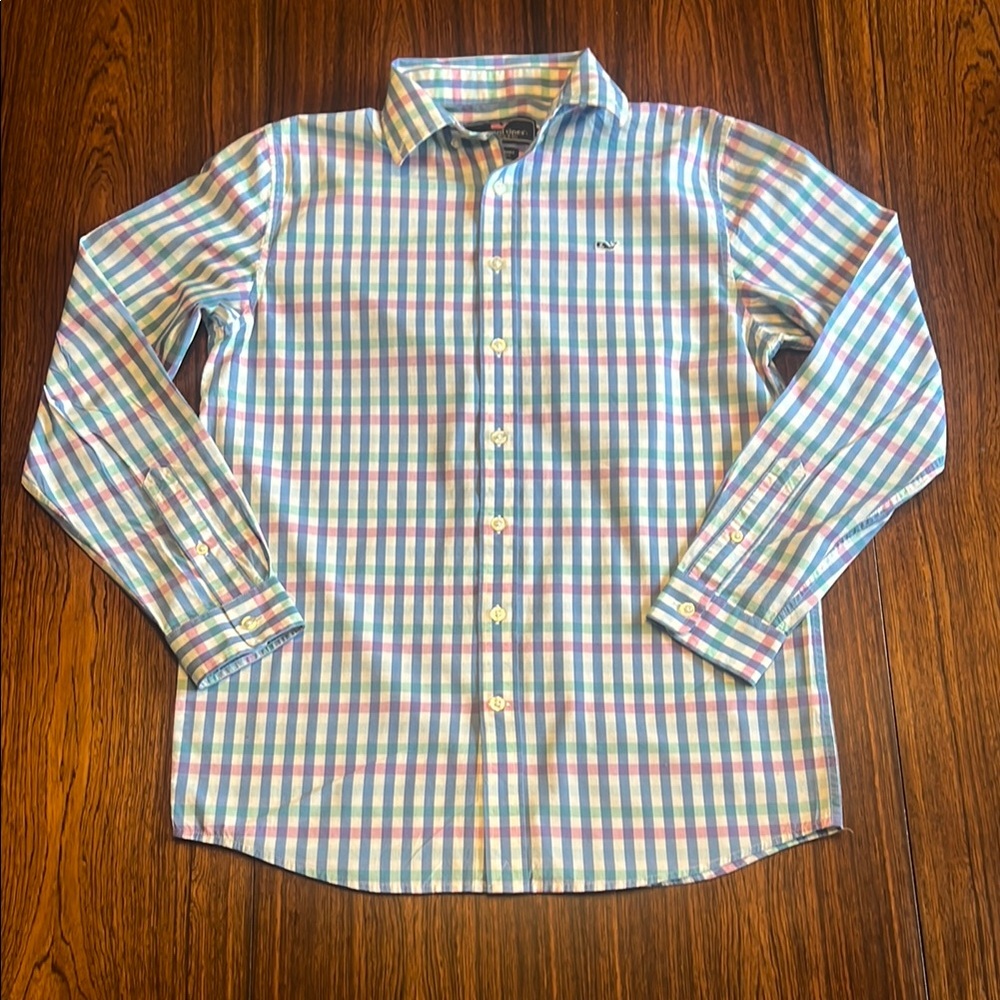 Vineyard Vines - KIDS Blue and Pink Casual Button Down Shirt